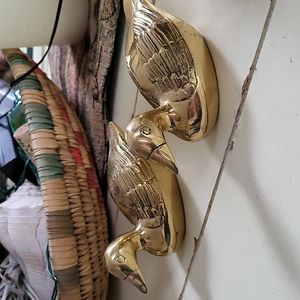 Vintage Duo of Brass Ducks